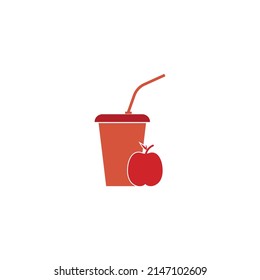 apple juice logo.vector illustration flat design.