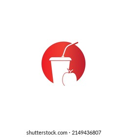 apple juice logo.vector illustration flat design.