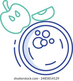 apple juice outline color vector illustration