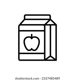 Apple Juice Outline Icon Vector Illustration