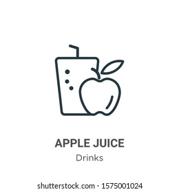 Apple juice outline vector icon. Thin line black apple juice icon, flat vector simple element illustration from editable drinks concept isolated on white background