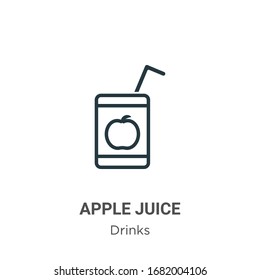 Apple juice outline vector icon. Thin line black apple juice icon, flat vector simple element illustration from editable drinks concept isolated stroke on white background