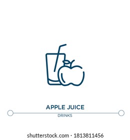 icono vector de contorno de jugo de manzana. ilustración de elemento simple. icono del contorno del jugo de manzana a partir del concepto de bebidas editables. se puede usar para web y móvil
