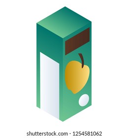 Apple juice package icon. Isometric of apple juice package vector icon for web design isolated on white background