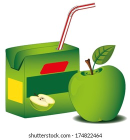 apple juice in paper box