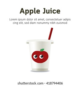Apple juice plastic cup