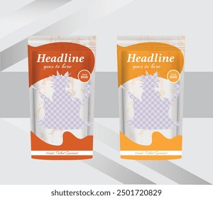 apple juice product packaging stand up pouch template design