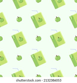 Apple juice simple pattern vector design Background