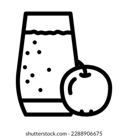 apple juice smoothie drink line icon vector. apple juice smoothie drink sign. isolated contour symbol black illustration