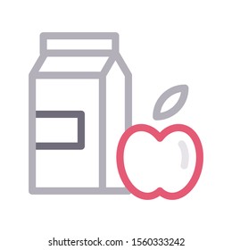 apple juice vector colour line icon 