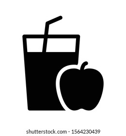 apple juice vector glyph flat icon 