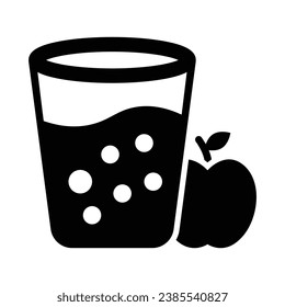 Apple Juice Vector Glyph Icon For Personal And Commercial Use.
