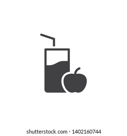 Apple Juice vector icon. filled flat sign for mobile concept and web design. Apple with juice glass glyph icon. Healthy diet food symbol, logo illustration. Pixel perfect vector graphics