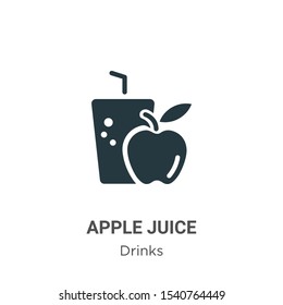 Apple juice vector icon on white background. Flat vector apple juice icon symbol sign from modern drinks collection for mobile concept and web apps design.