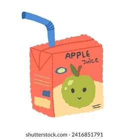 Apfelsaft, Vektorgrafik. Tetra-Packung.