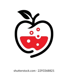 Apple Juice Vector Logo Design Template