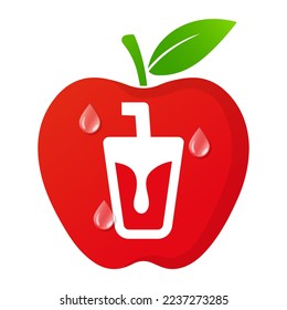 Apple juice vector logo element