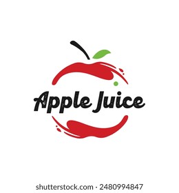 logotipo del Vector del zumo de manzana. fondo blanco