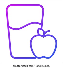 apple juice vector outline icon. Modern thin line symbols. Collection of traditional elements.