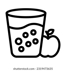 Apple Juice Vector Thick Line Icon For Personal And Commercial Use.

