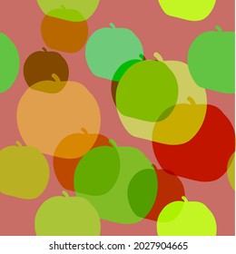 apple juicy fruit vector seamless bright pattern multicolor