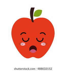 apple kawaii cartoon