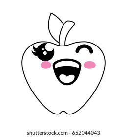 Apple kawaii cartoon