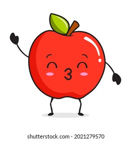 Apple Kawaii Cartoon Character Mascot Illustrations