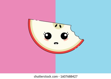 Apple Kawaii Cute Illustration Character