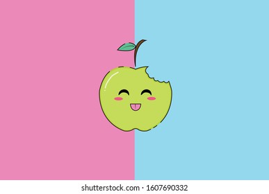 Apple Kawaii Cute Illustration Character