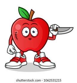 apple killer mascot vector cartoon illustration