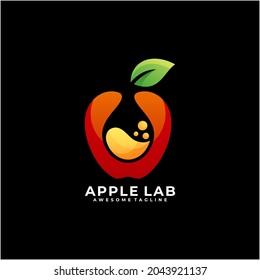 Apple lab logo design vector modern color