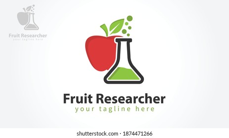 Apple lab tube logo template. Vector
