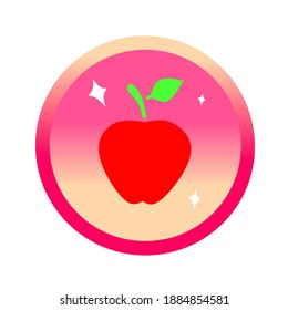 Apple label icon sticker design