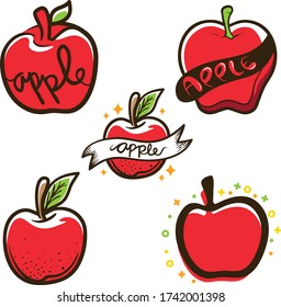 apple label logo set illustration