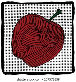 apple label on pattern background