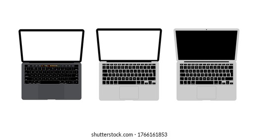 Apple laptops isolated on white background. Macbook symbol modern, simple, vector, icon for website design, mobile app, ui. Vector Illustration