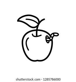 apple and larva icon vector template