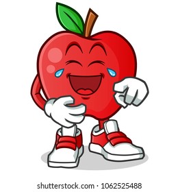 apple laughing loudly mascot vector cartoon illustration