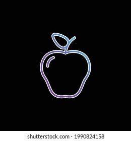 Apple With A Leaf blue gradient vector icon