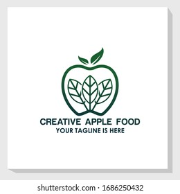 apple and leaf icon logo template, agriculture, nature logo inspiration
