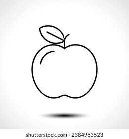Apple con icono de hoja. Ilustración vectorial.