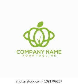 apple leaf logo template vector