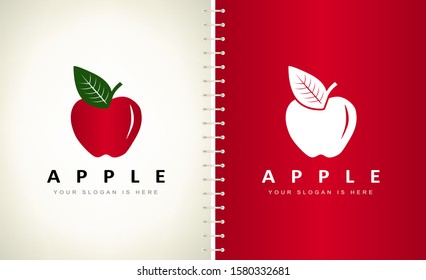 apple and leaf logo vector