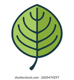 apple leaf nature plant flat color vector illustration template design