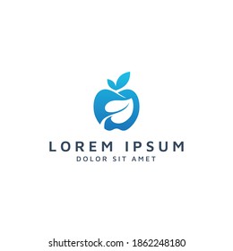 apple and leaf negative space logo design
