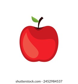 Apple with a leaf suitable for food and nutrition graphics, healthy lifestyle designs, natural products promotion, and organic farming concepts

