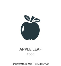 Apple leaf vector icon on white background. Flat vector apple leaf icon symbol sign from modern food collection for mobile concept and web apps design.