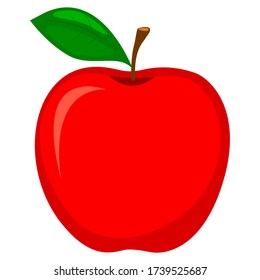 Apple with leaf. Vector illustration. Isolated