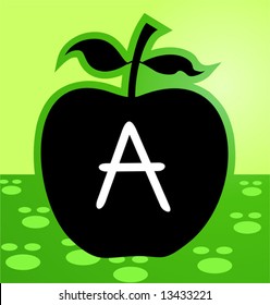 apple with leaves	